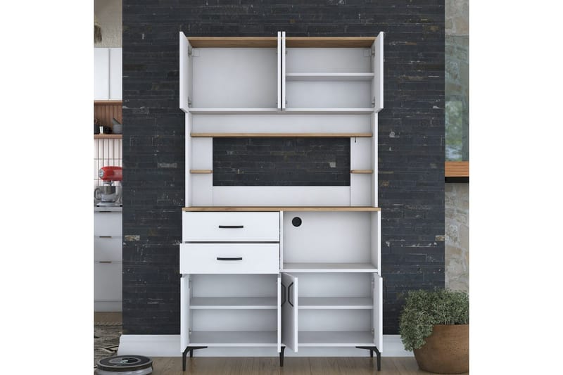 Flerfunktionsskåp Cerreta 179 Valnöt / Vit - Valnöt / Vit - Hus & renovering - Kök & bad - Kök & tvättstuga