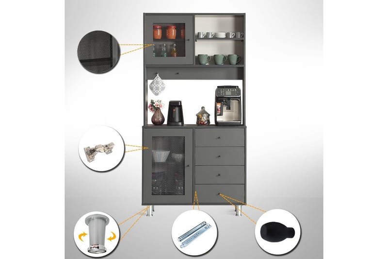 Flerfunktionsskåp Periorport Antracit - Antracit - Hus & renovering - Kök & bad - Kök & tvättstuga