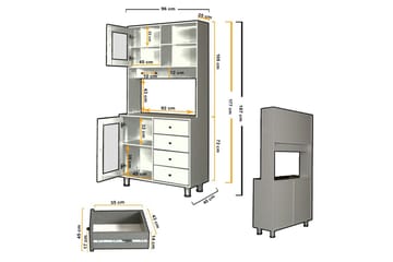 Flerfunktionsskåp Periorport Vit - Vit - Hus & renovering - Kök & bad - Kök & tvättstuga