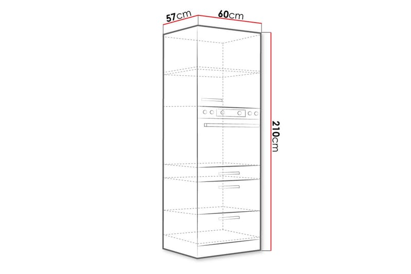 Grey Köksskåp 60x57x210 cm - Grå/Vit - Hus & renovering - Kök & bad - Kök & tvättstuga