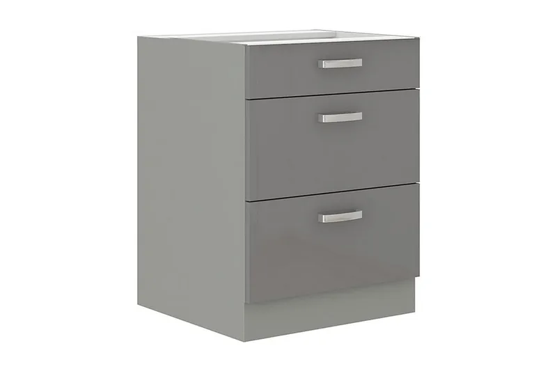Grey Skåp med lådor 60x52x82 cm, Grå