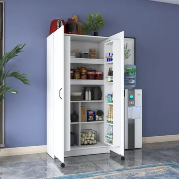 Bralen Multifunktionsskåp 90x180x42 cm - Vit - Hus & renovering - Kök & bad - Kök & tvättstuga