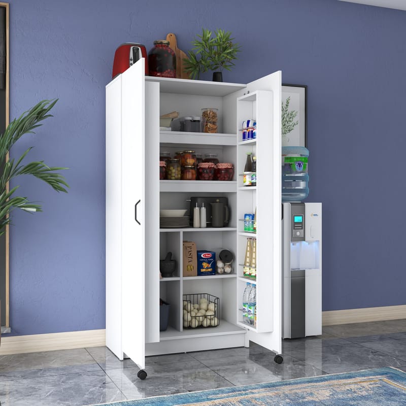 Bralen Multifunktionsskåp 90x180x42 cm - Vit - Hus & renovering - Kök & bad - Kök & tvättstuga