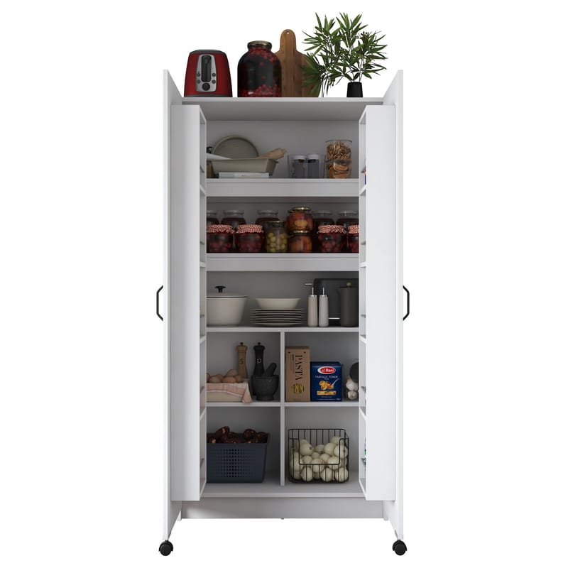Bralen Multifunktionsskåp 90x180x42 cm - Vit - Hus & renovering - Kök & bad - Kök & tvättstuga