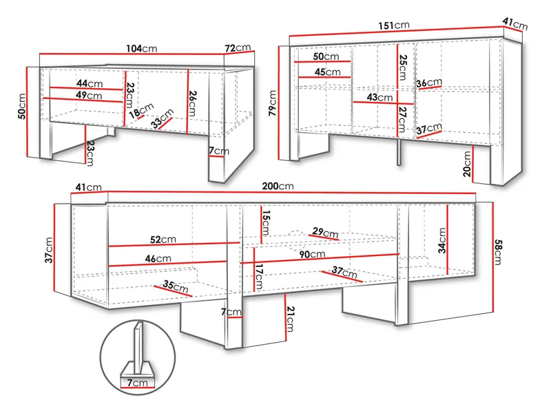 Calvenn Möbelset för Vardagsrum - Möbler - Möbelset - Möbelset för vardagsrum
