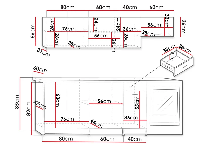 Crawley köksset - Kashmir, svart - Hus & renovering - Kök & bad - Kök & tvättstuga - Bänkskiva & köksbänk