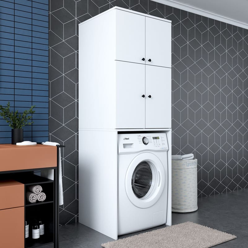 Fenvik Tvättmaskinsskåp 65x193,6x62,5 cm - Vit - Hus & renovering - Kök & bad - Kök & tvättstuga