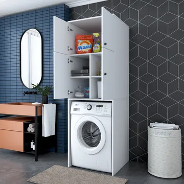Fenvik Tvättmaskinsskåp 65x193,6x62,5 cm - Vit - Hus & renovering - Kök & bad - Kök & tvättstuga
