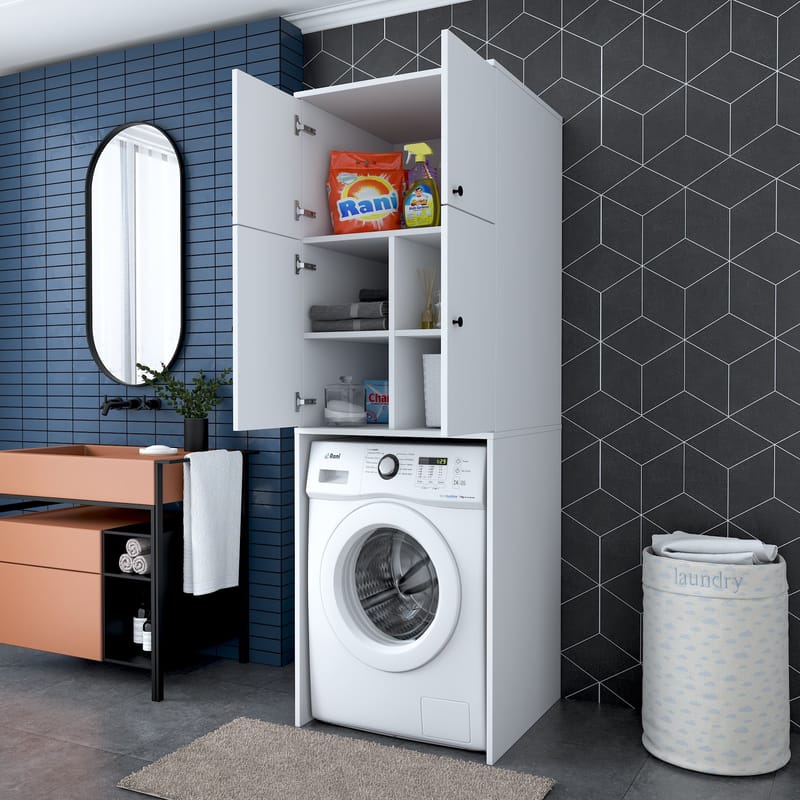 Fenvik Tvättmaskinsskåp 65x193,6x62,5 cm - Vit - Hus & renovering - Kök & bad - Kök & tvättstuga