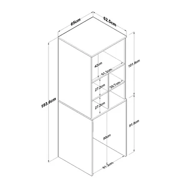 Fenvik Tvättmaskinsskåp 65x193,6x62,5 cm - Vit - Hus & renovering - Kök & bad - Kök & tvättstuga