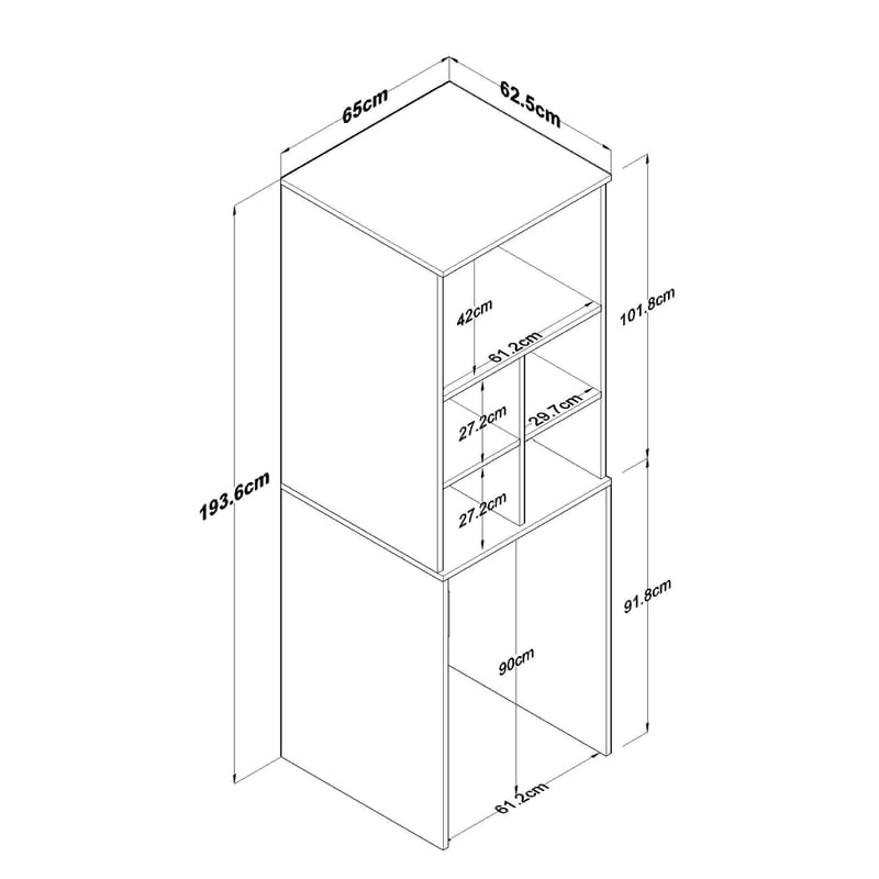 Fenvik Tvättmaskinsskåp 65x193,6x62,5 cm - Vit - Hus & renovering - Kök & bad - Kök & tvättstuga