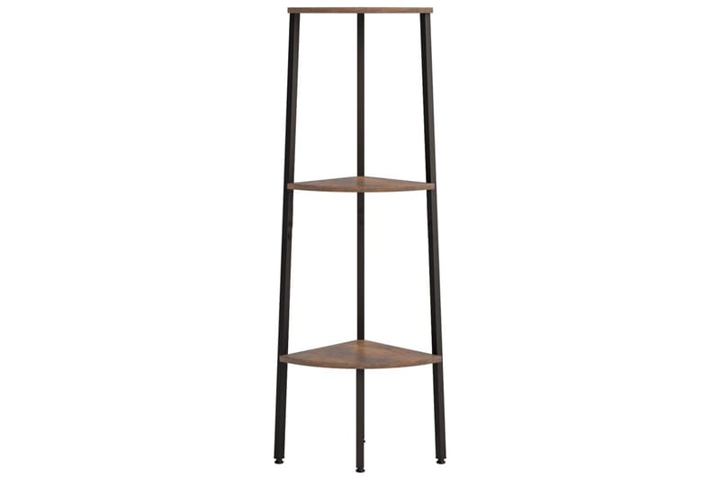 beBasic Hörnhylla 3 hyllplan mörkbrun och svart 45,5x31,5x120 cm - Brown - Förvaring - Hylla - Hörnhylla