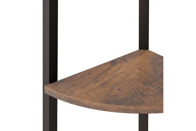 beBasic Hörnhylla 3 hyllplan mörkbrun och svart 45,5x31,5x120 cm - Brown - Förvaring - Hylla - Hörnhylla