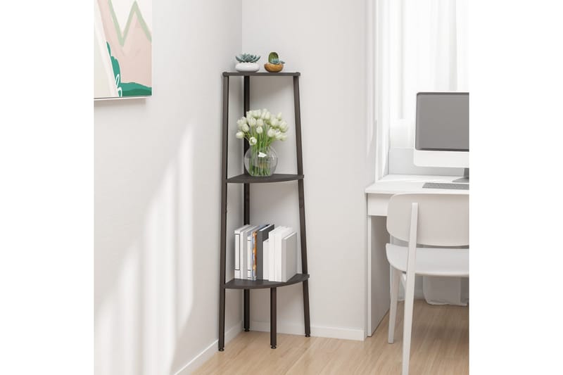 beBasic Hörnhylla 3 hyllplan svart 45,5x31,5x120 cm - Black - Förvaring - Hylla - Hörnhylla