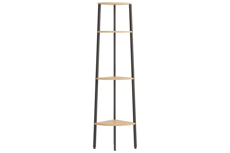 beBasic Hörnhylla 4 hyllplan ljusbrun och svart 45,5x31,5x150 cm - Brown - Förvaring - Hylla - Hörnhylla