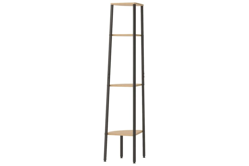 beBasic Hörnhylla 4 hyllplan ljusbrun och svart 45,5x31,5x150 cm - Brown - Förvaring - Hylla - Hörnhylla
