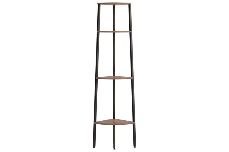 beBasic Hörnhylla 4 hyllplan mörkbrun och svart 45,5x31,5x150 cm - Brown - Förvaring - Hylla - Hörnhylla