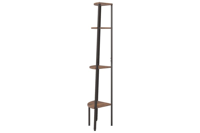 beBasic Hörnhylla 4 hyllplan mörkbrun och svart 45,5x31,5x150 cm - Brown - Förvaring - Hylla - Hörnhylla
