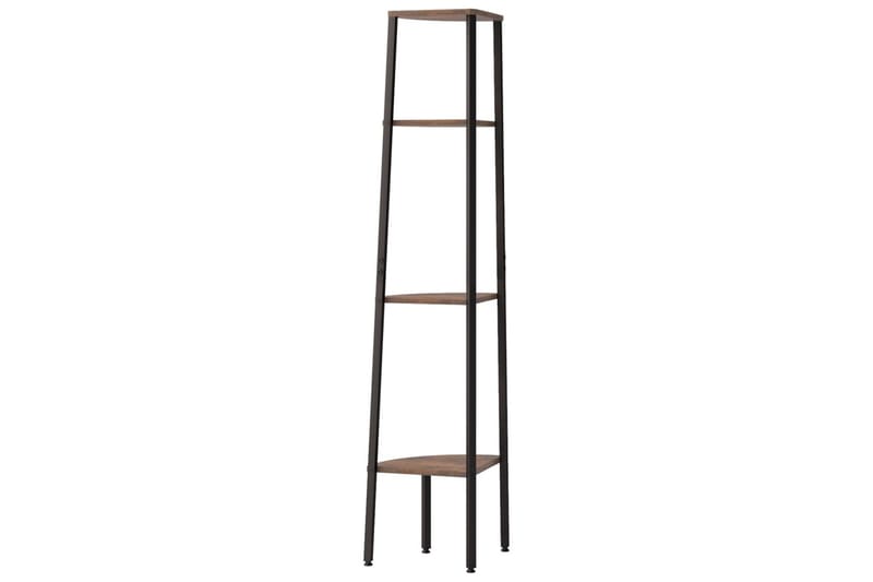 beBasic Hörnhylla 4 hyllplan mörkbrun och svart 45,5x31,5x150 cm - Brown - Förvaring - Hylla - Hörnhylla