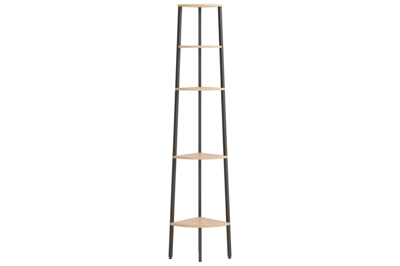 beBasic Hörnhylla 5 hyllplan ljusbrun och svart 45,5x31,5x180 cm - Brown - Förvaring - Hylla - Hörnhylla