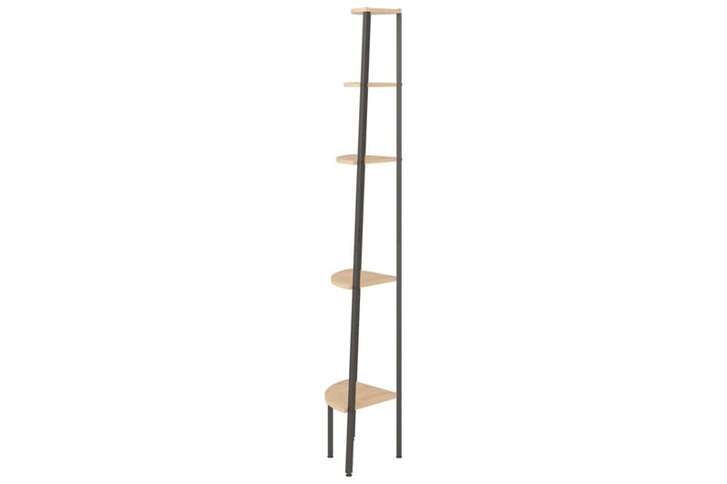 beBasic Hörnhylla 5 hyllplan ljusbrun och svart 45,5x31,5x180 cm - Brown - Förvaring - Hylla - Hörnhylla