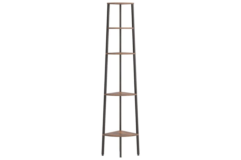 beBasic Hörnhylla 5 hyllplan mörkbrun och svart 45,5x31,5x180 cm - Brown - Förvaring - Hylla - Hörnhylla