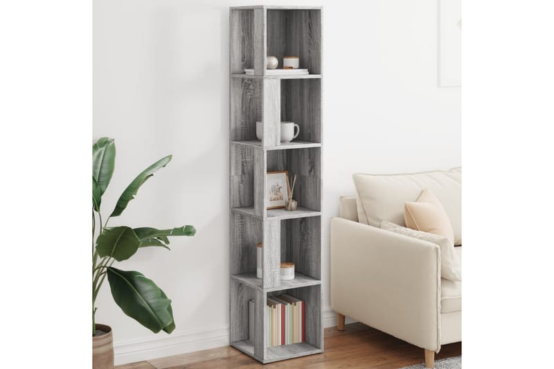 beBasic Hörnhylla Grå Sonoma 33x33x164,5 cm konstruerat trä - Grey - Förvaring - Hylla - Hörnhylla