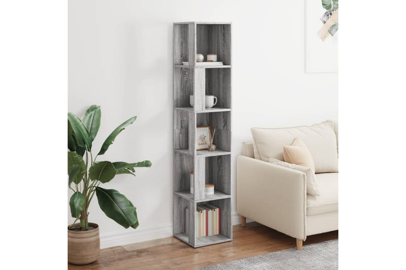 beBasic Hörnhylla Grå Sonoma 33x33x164,5 cm konstruerat trä - Grey - Förvaring - Hylla - Hörnhylla