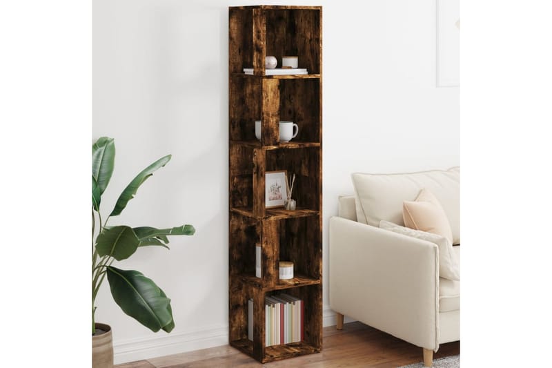 beBasic Hörnhylla rökfärgad ek 33x33x164,5 cm konstruerat trä - Brown - Förvaring - Hylla - Hörnhylla