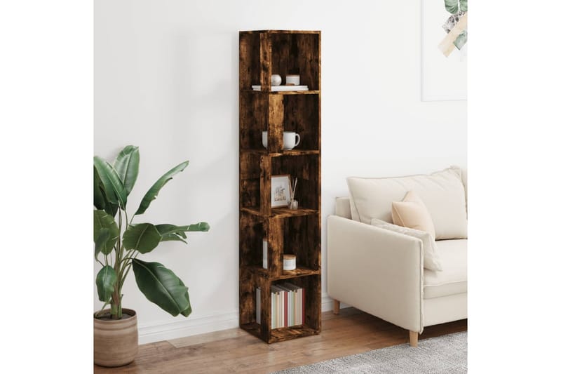 beBasic Hörnhylla rökfärgad ek 33x33x164,5 cm konstruerat trä - Brown - Förvaring - Hylla - Hörnhylla
