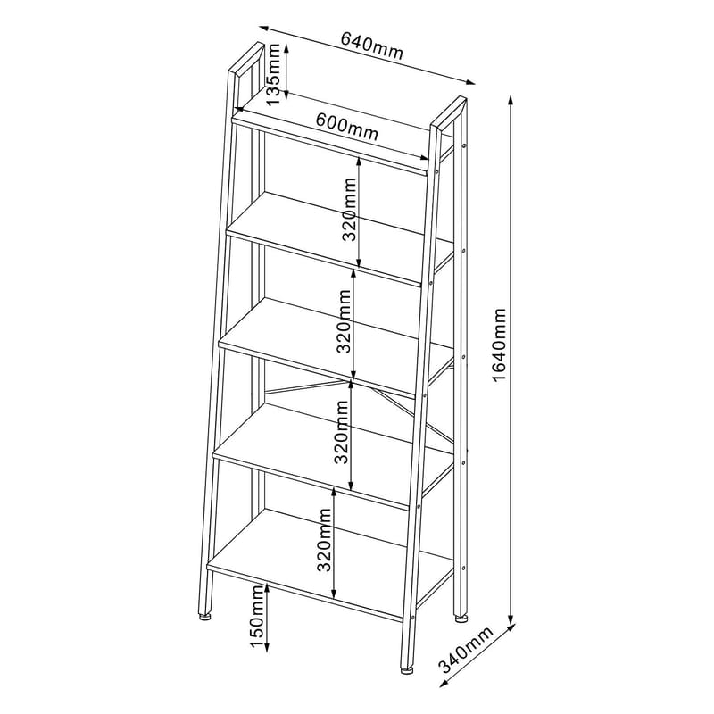 Hylla Sancia 64x34x164 cm - ek/brun - Hus & renovering - Kök & bad - Kök & tvättstuga - Köksinredning - Kökshylla