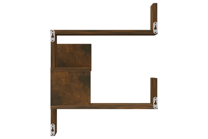 Vägghörnhylla rökfärgad ek 40x40x50 cm konstruerat trä - Brun - Förvaring - Hylla - Hörnhylla