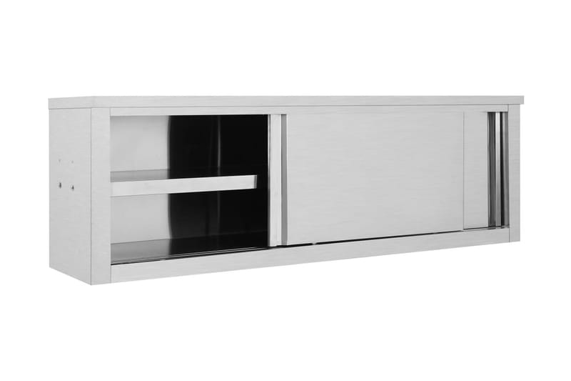Köksskåp med skjutdörrar 150x40x50 cm rostfritt stål - Grå - Köksskåp