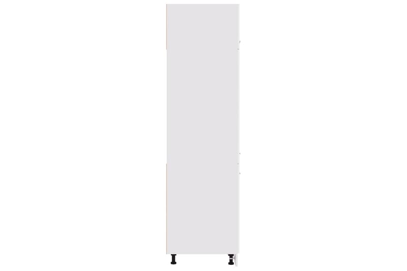 Skåp för kylskåp vit högglans 60x57x207 cm spånskiva - Vit - Köksskåp