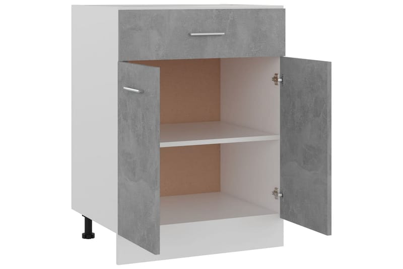 Underskåp med låda betonggrå 60x46x81,5 cm spånskiva - Grå - Köksskåp