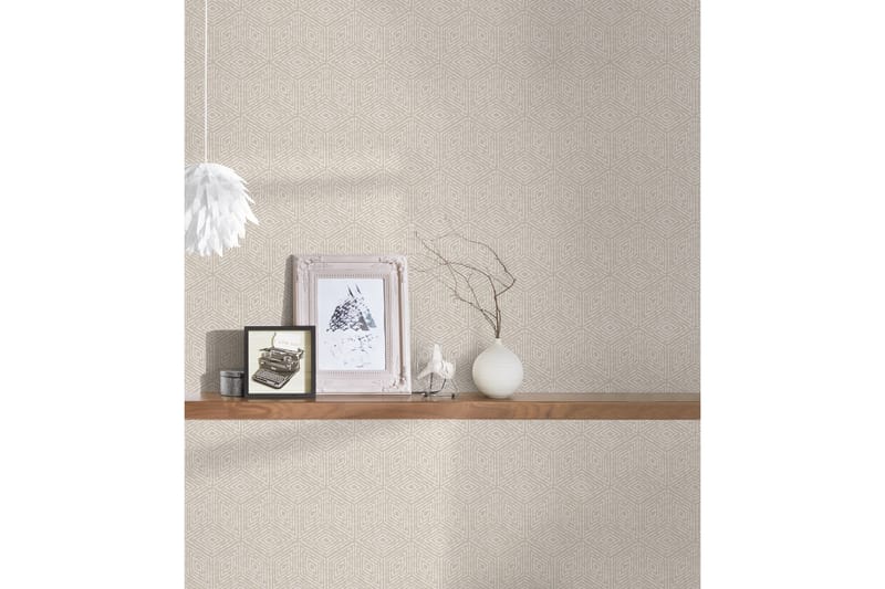 3D Tapet Di Seta Ovävd Beige - AS Creation - Inredning - Väggdekor - Tapet & tapettillbehör - Mönstrad tapet
