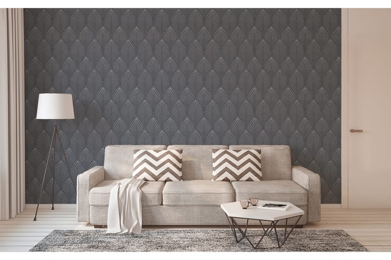 Art deco Tapet Pop Style Ovävd Svart - AS Creation - Inredning - Väggdekor - Tapet & tapettillbehör - Mönstrad tapet