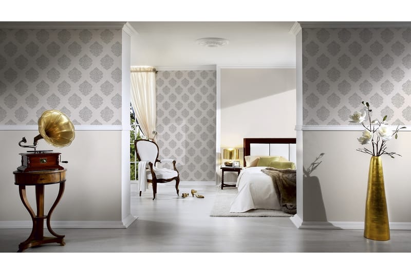 Barock Tapet Alpha Ovävd Beige Silver - AS Creation - Inredning - Väggdekor - Tapet & tapettillbehör - Mönstrad tapet