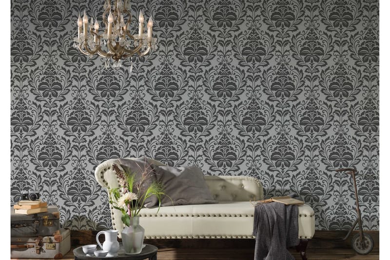 Barock Tapet Attractive Ovävd Silver - AS Creation - Inredning - Väggdekor - Tapet & tapettillbehör - Mönstrad tapet