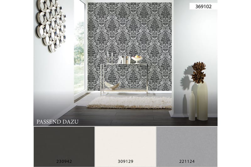 Barock Tapet Attractive Ovävd Silver - AS Creation - Inredning - Väggdekor - Tapet & tapettillbehör - Mönstrad tapet