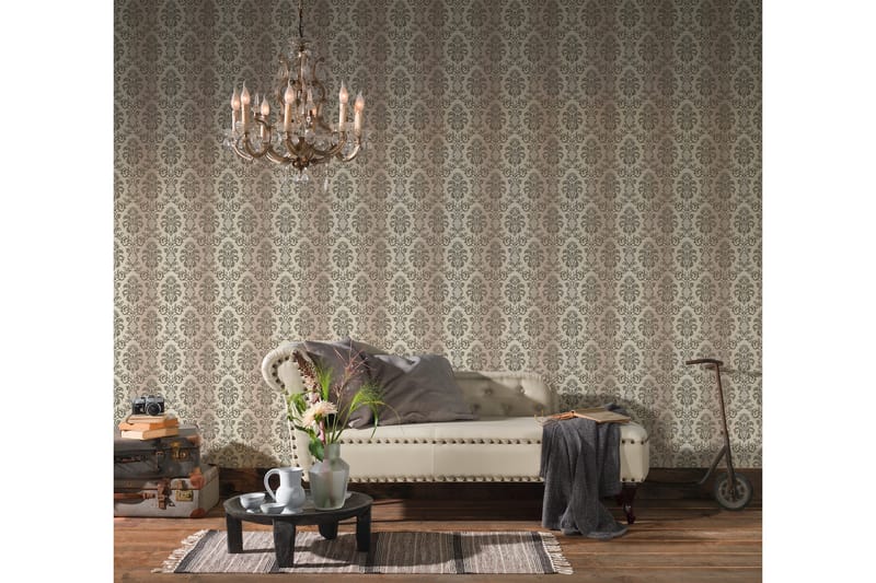 Barock Tapet Hermitage Ovävd Cream Svart - AS Creation - Inredning - Väggdekor - Tapet & tapettillbehör - Mönstrad tapet