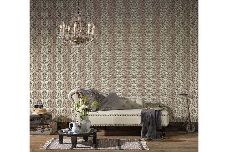 Barock Tapet Hermitage Ovävd Cream Svart - AS Creation - Inredning - Väggdekor - Tapet & tapettillbehör - Mönstrad tapet