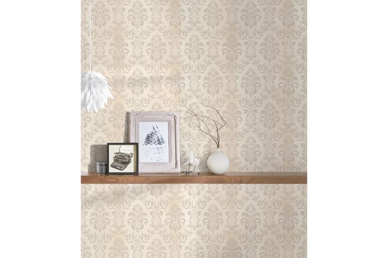 Barock Tapet Hermitage Ovävd Grå Cream - AS Creation - Inredning - Väggdekor - Tapet & tapettillbehör - Mönstrad tapet