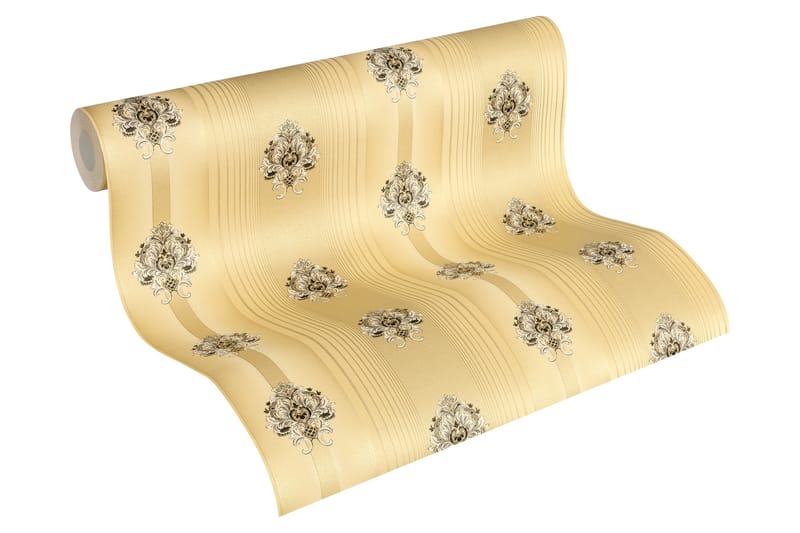 Barock Tapet Hermitage Ovävd Guld Svart - AS Creation - Inredning - Väggdekor - Tapet & tapettillbehör - Mönstrad tapet
