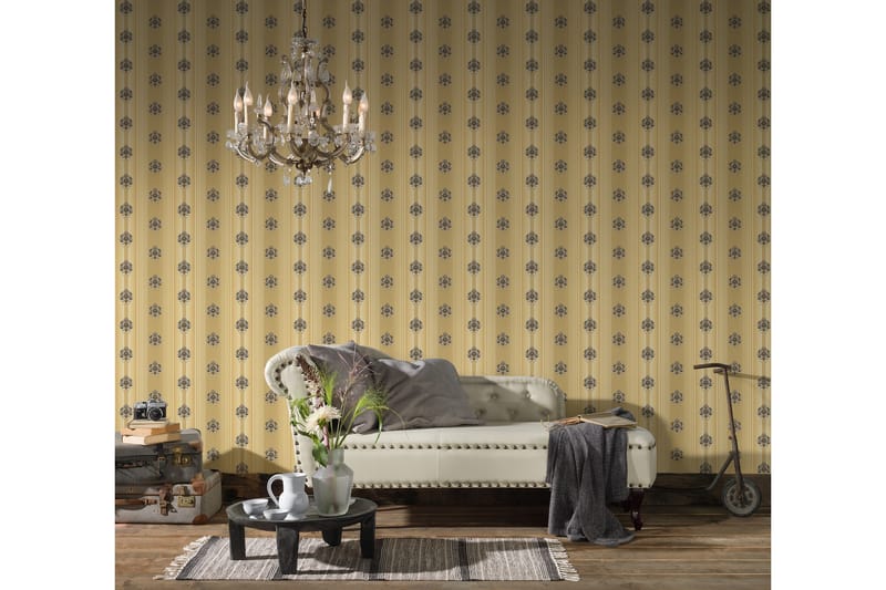 Barock Tapet Hermitage Ovävd Guld Svart - AS Creation - Inredning - Väggdekor - Tapet & tapettillbehör - Mönstrad tapet