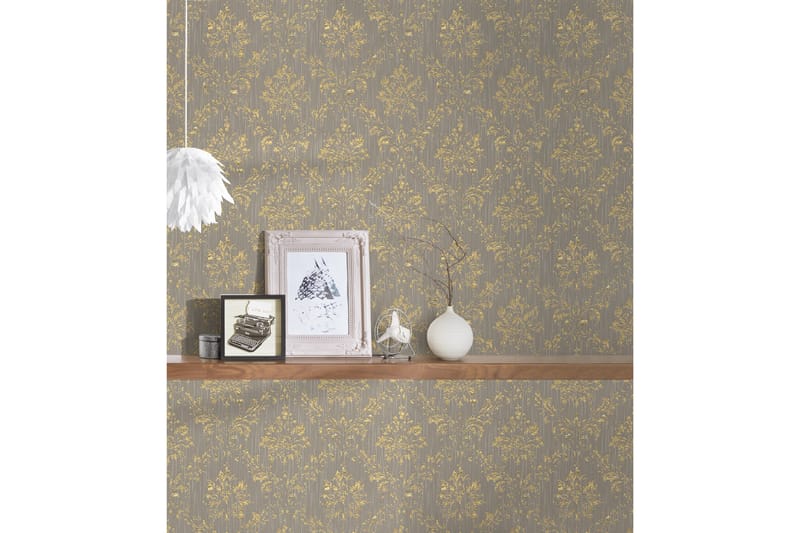 Barock Tapet Metallic Silk Ovävd - AS Creation - Inredning - Väggdekor - Tapet & tapettillbehör - Mönstrad tapet