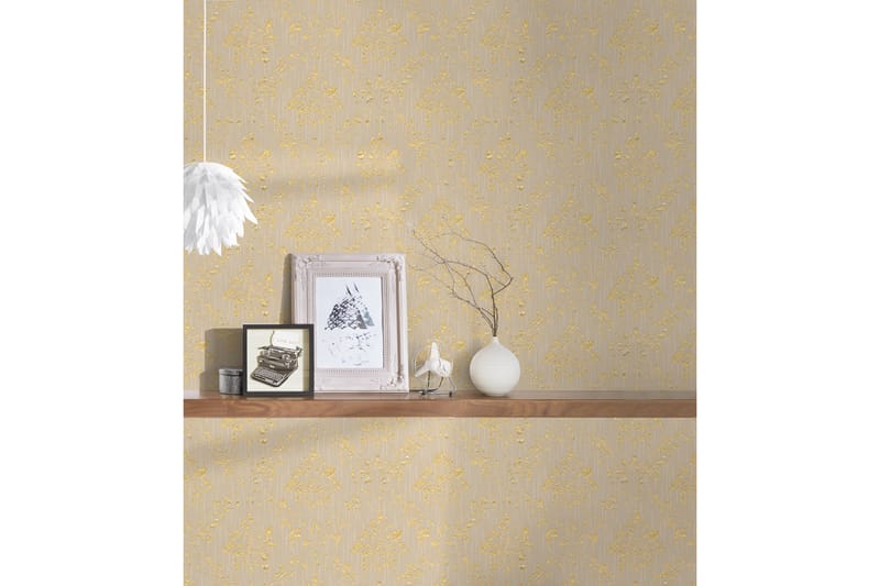 Barock Tapet Metallic Silk Ovävd Beige - AS Creation - Inredning - Väggdekor - Tapet & tapettillbehör - Mönstrad tapet
