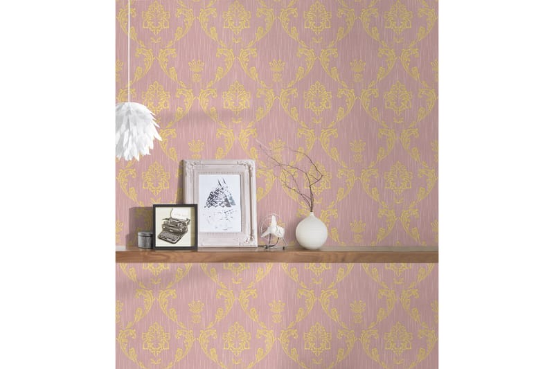 Barock Tapet Metallic Silk Ovävd Guld - AS Creation - Inredning - Väggdekor - Tapet & tapettillbehör - Mönstrad tapet