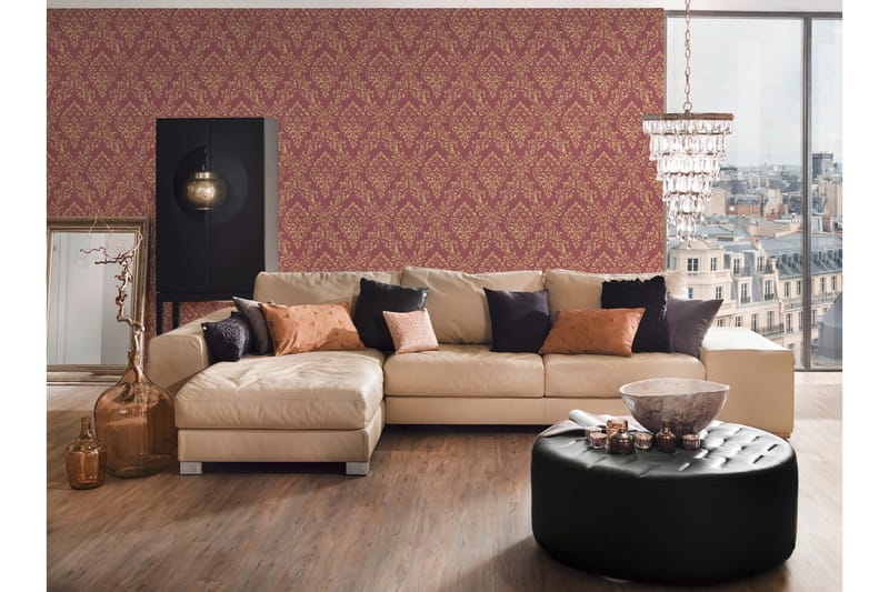 Barock Tapet Metallic Silk Ovävd Guld - AS Creation - Inredning - Väggdekor - Tapet & tapettillbehör - Mönstrad tapet