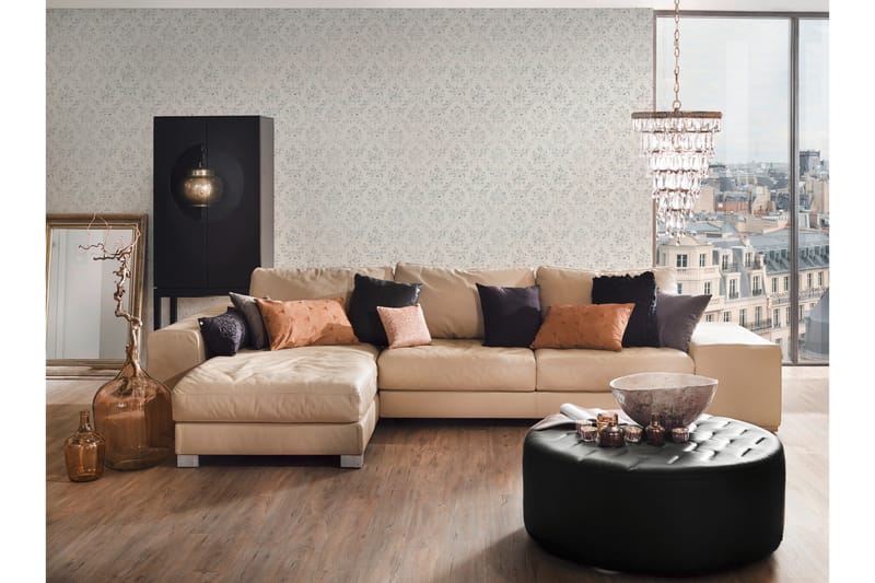 Barock Tapet Metallic Silk Ovävd Vit - AS Creation - Inredning - Väggdekor - Tapet & tapettillbehör - Mönstrad tapet